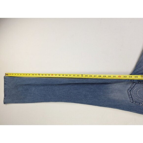True Religion Size 27X34 Womens Becca Mid Rise Bootcut Blue Denim 5 Pocket Jeans - Picture 2 of 12
